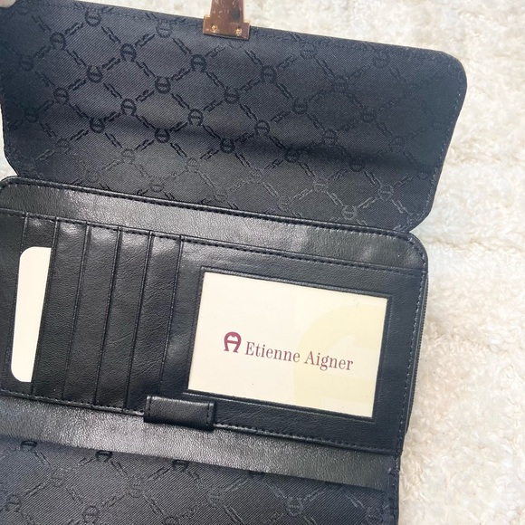 •Etienne Aigner• croc embossed continental wallet - Picture 5 of 8
